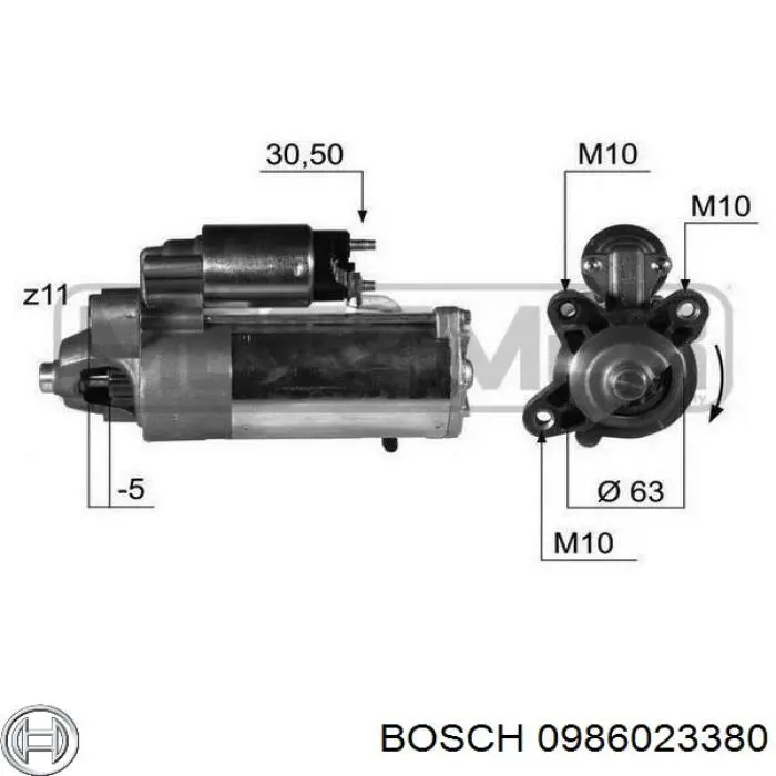 0986023380 Bosch Rozrusznik