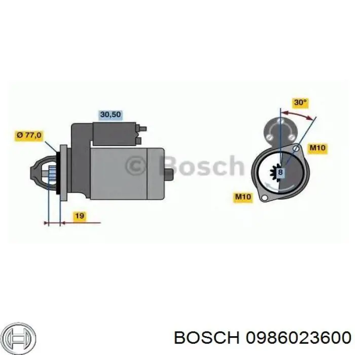 Rozrusznik Bosch 0986023600 cena, od 119,98 USD