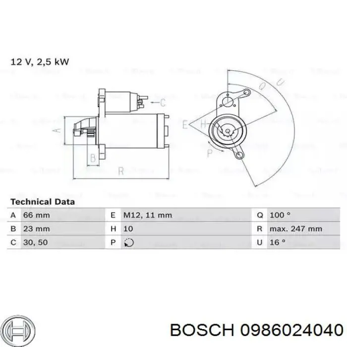 Rozrusznik Bosch 0986024040 cena, od 54,48 USD