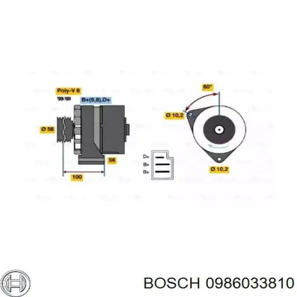 Alternator Bosch 0986033810 cena, od 112,91 USD