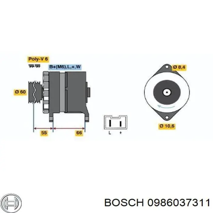 Alternator 0986037311 Bosch