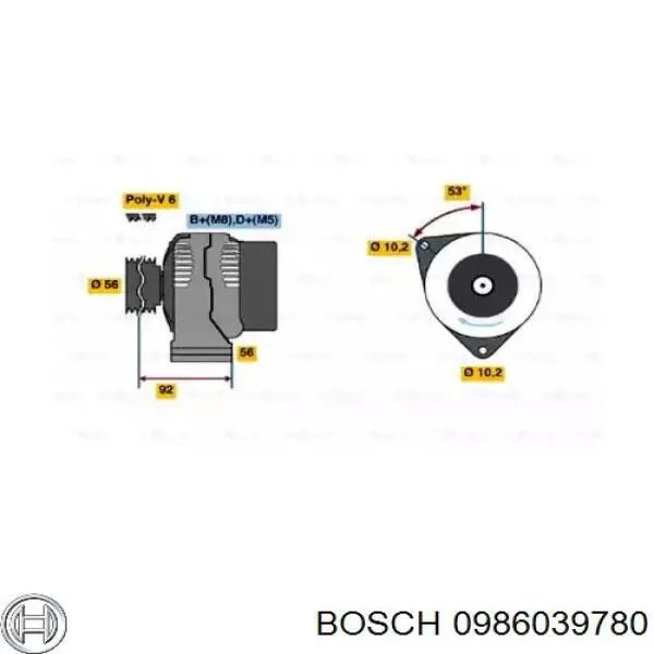 Do koszyka 0986039780 Bosch Alternator