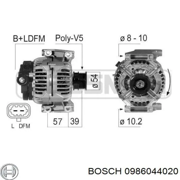 Alternator Bosch 0986044020 cena, od 106,73 USD