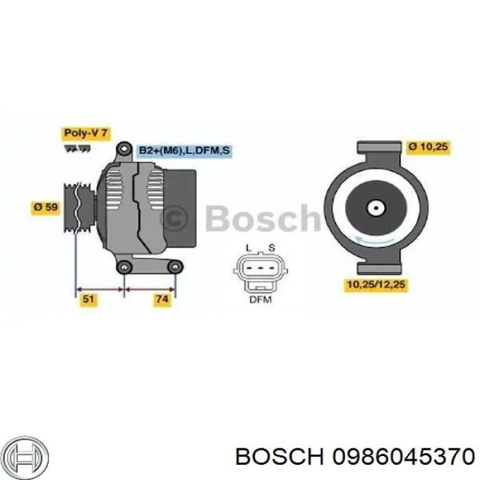 Do koszyka 0986045370 Bosch Alternator