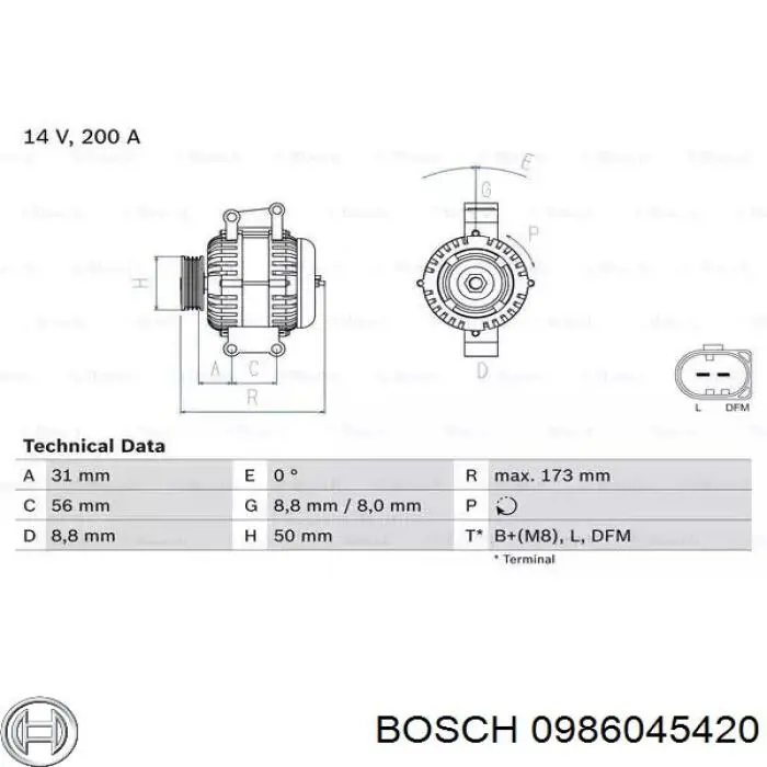 Alternator Bosch 0986045420 cena, od 197,50 USD