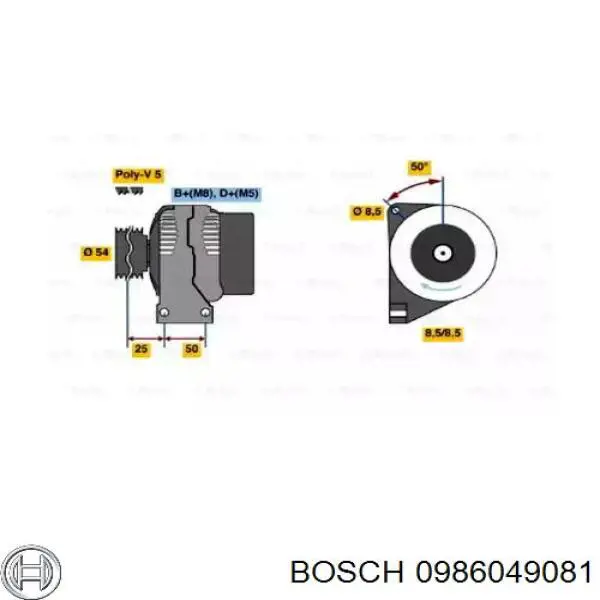 Alternator 0986049081 Bosch