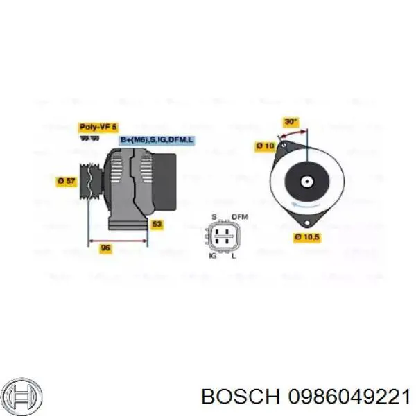 0986049221 Bosch Alternator