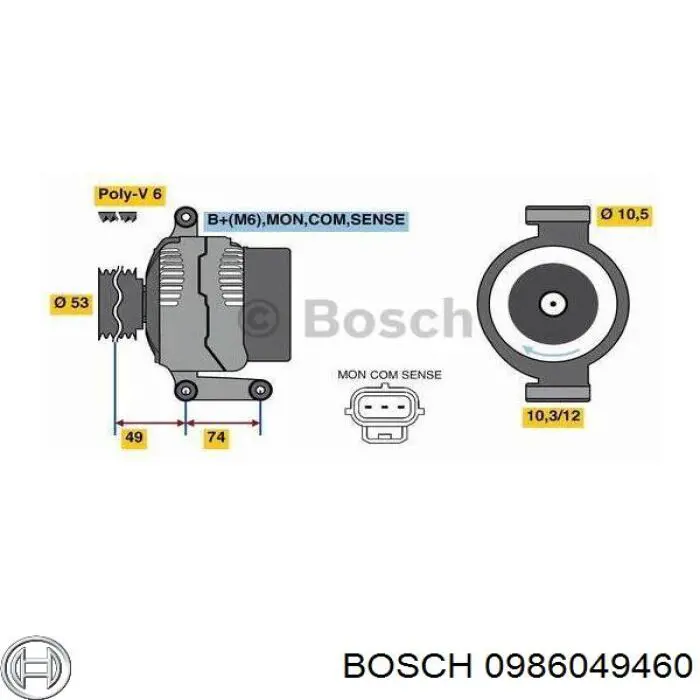 0986049460 Bosch Alternator