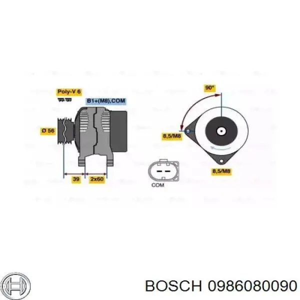 0986080090 Bosch Alternator