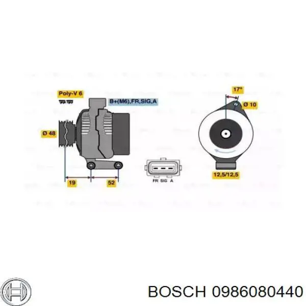 Alternator Bosch 0986080440 cena, od 191,76 USD