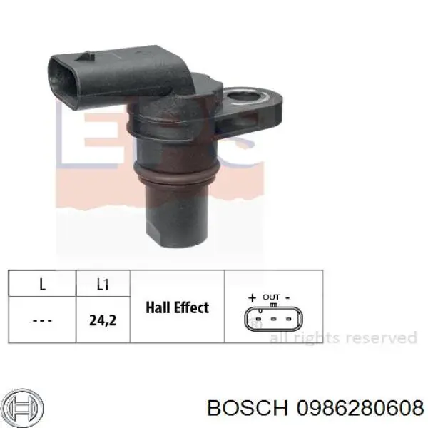 0986280608 Bosch czujnik położenia wału korbowego