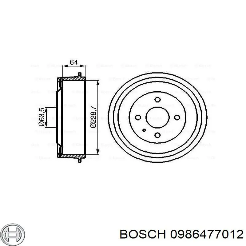 Bęben hamulcowy tylny Bosch 0986477012 cena, od 46,97 USD