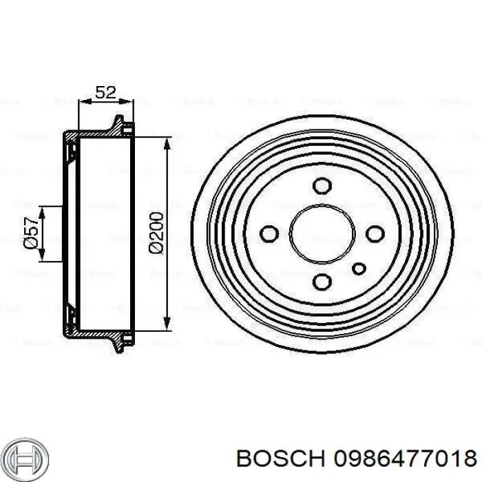 Bęben hamulcowy tylny Bosch 0986477018 cena, od 30,39 USD