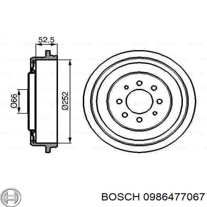 Bęben hamulcowy tylny Bosch 0986477067 cena, od 62,35 USD