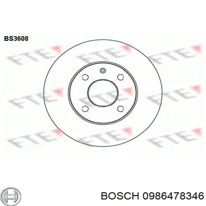 Do koszyka 0986478346 Bosch Tarcza hamulcowa przednia