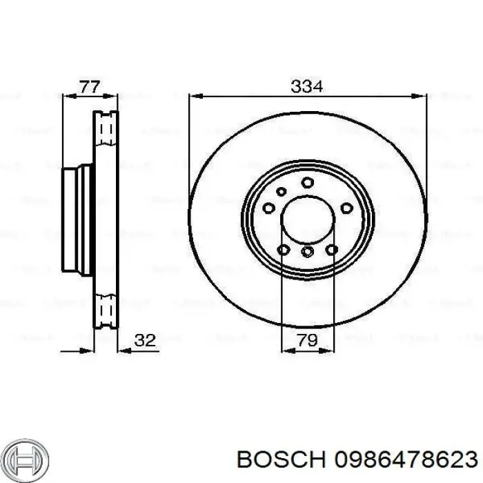 0986478623 Bosch Tarcza hamulcowa przednia