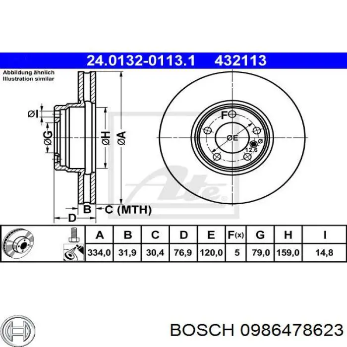 Tarcza hamulcowa przednia Bosch 0986478623 cena, od 122,04 USD