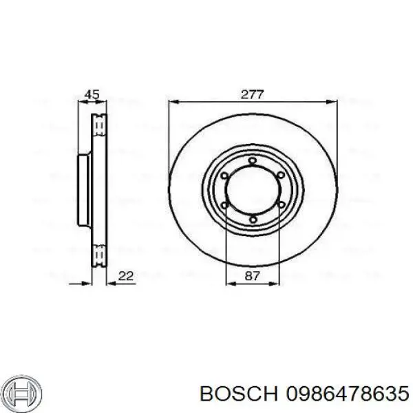 Tarcza hamulcowa przednia Bosch 0986478635 cena, od 49,15 USD