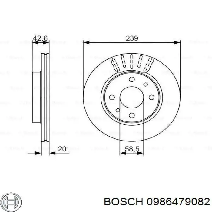 Tarcza hamulcowa przednia Bosch 0986479082 cena, od 27,25 USD