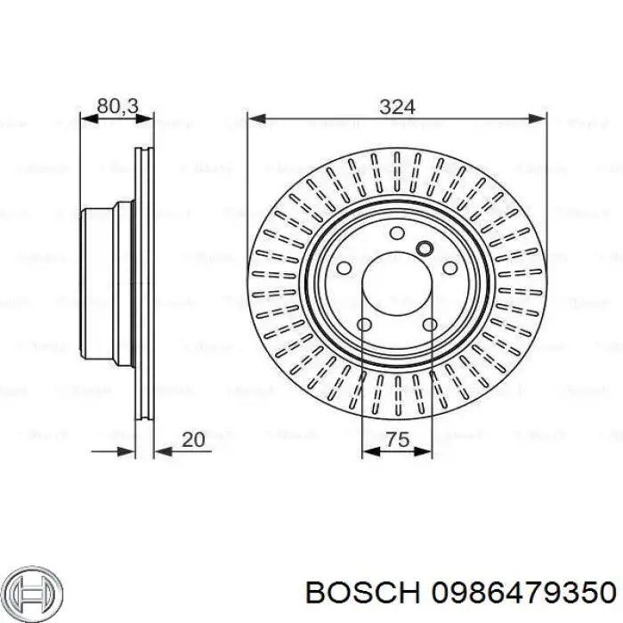 Tarcza hamulcowa tylna Bosch 0986479350 cena, od 79,30 USD