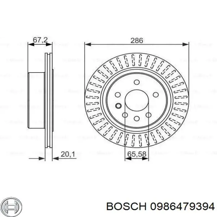 Tarcza hamulcowa tylna Bosch 0986479394 cena, od 51,64 USD