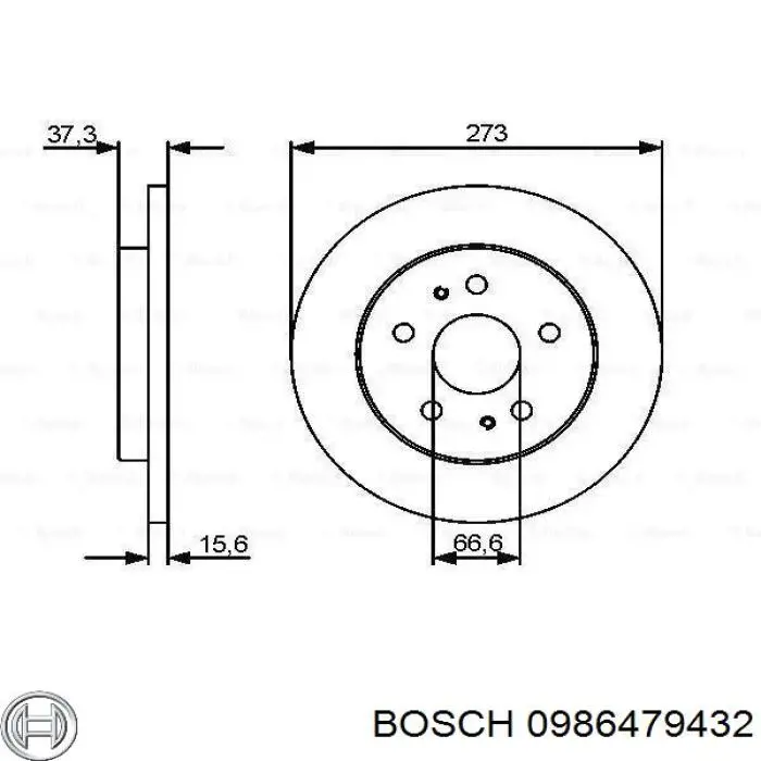 Tarcza hamulcowa przednia Bosch 0986479432 cena, od 47,36 USD