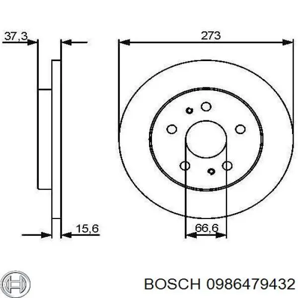 Do koszyka 0986479432 Bosch Tarcza hamulcowa przednia