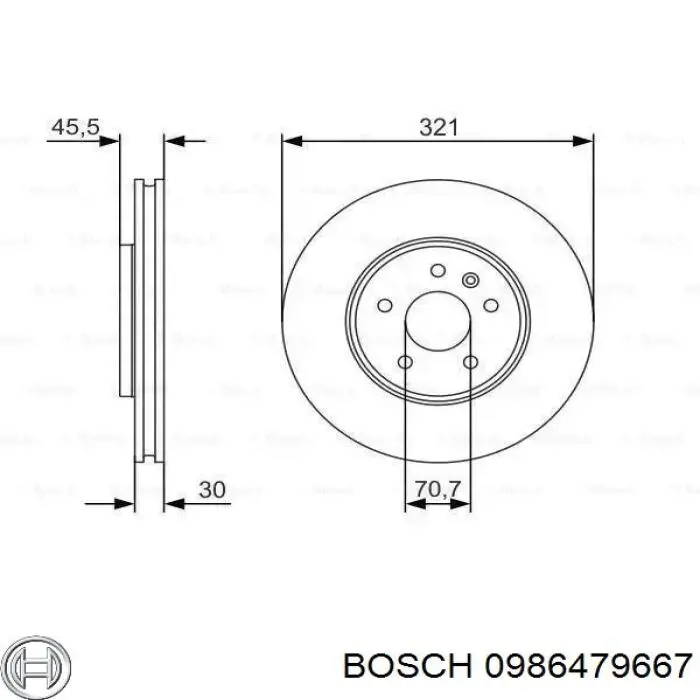 0986479667 Bosch tarcza hamulcowa przednia