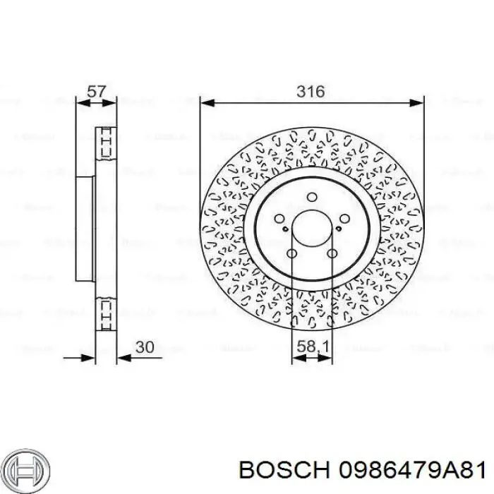 0986479A81 Bosch tarcza hamulcowa przednia