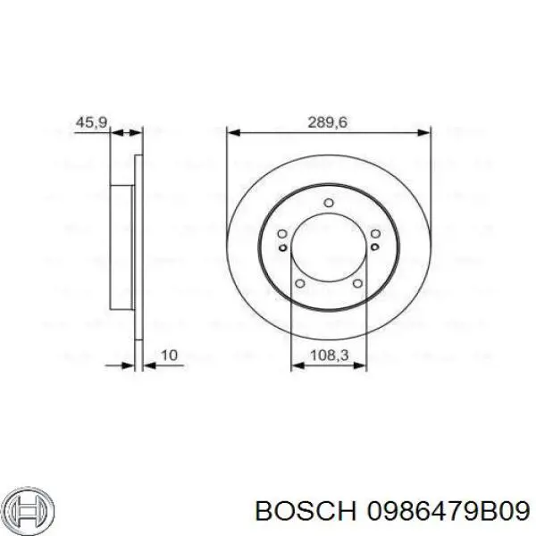 0986479B09 Bosch tarcza hamulcowa przednia