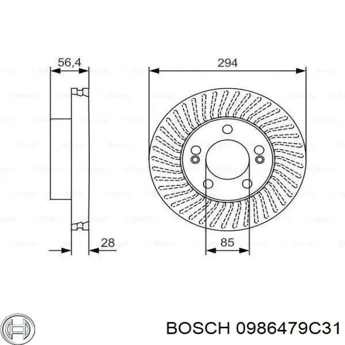 0986479C31 Bosch tarcza hamulcowa przednia