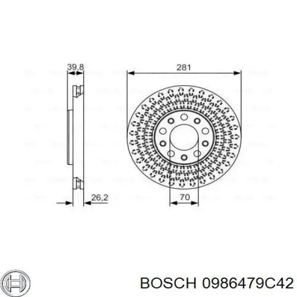 0986479C42 Bosch tarcza hamulcowa przednia