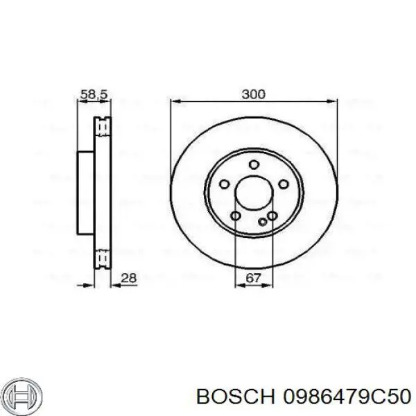 0986479C50 Bosch tarcza hamulcowa przednia