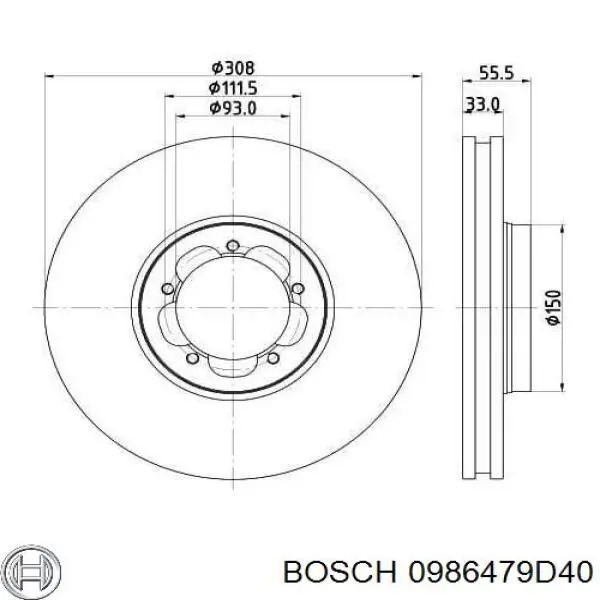 Tarcza hamulcowa przednia Bosch 0986479D40 cena, od 80,71 USD