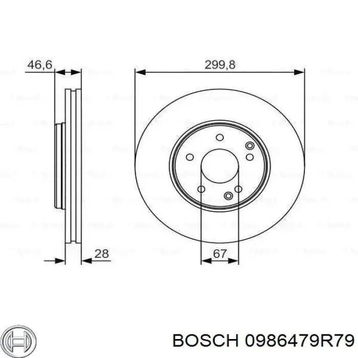 Tarcza hamulcowa przednia Bosch 0986479R79 cena, od 59,18 USD