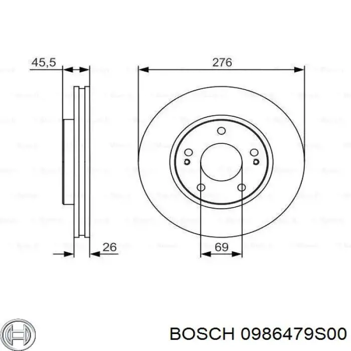 0986479S00 Bosch Tarcza hamulcowa przednia