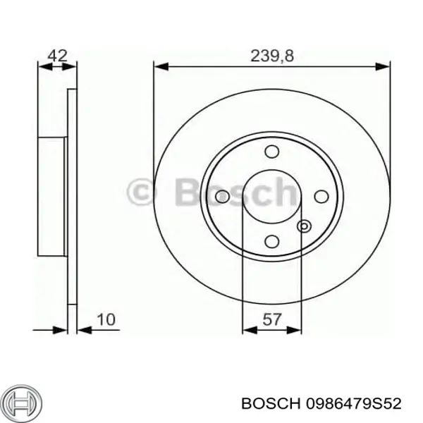 Tarcza hamulcowa tylna 0986479S52 Bosch
