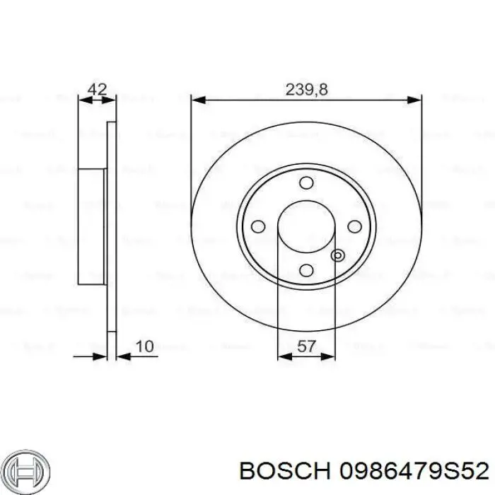 0986479S52 Bosch Tarcza hamulcowa tylna