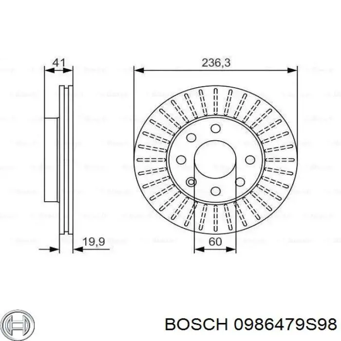 Tarcza hamulcowa przednia Bosch 0986479S98 cena, od 28,69 USD