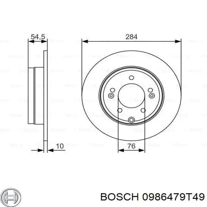 Tarcza hamulcowa tylna Bosch 0986479T49 cena, od 40,81 USD