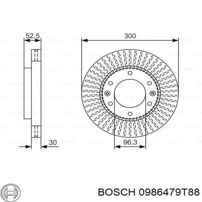 0986479T88 Bosch Tarcza hamulcowa przednia