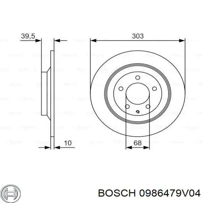 0986479V04 Bosch tarcza hamulcowa tylna