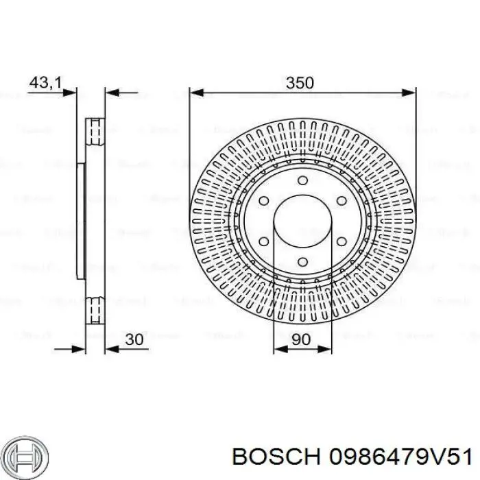 0986479V51 Bosch tarcza hamulcowa przednia