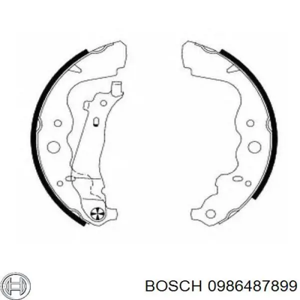 0 986 487 899 Bosch klocki hamulcowe tylne bębnowe