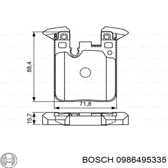 0986495335 Bosch okładziny (klocki do hamulców tarczowych tylne)