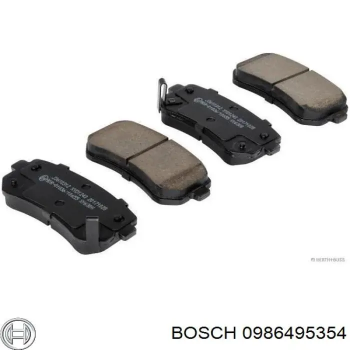 0986495354 Bosch okładziny (klocki do hamulców tarczowych tylne)