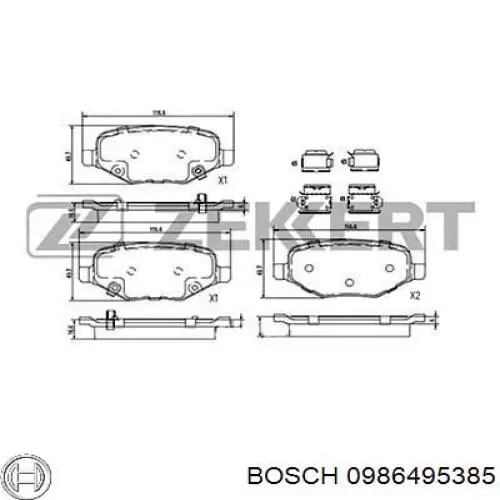 Okładziny (klocki) do hamulców tarczowych tylne Ford BRF1539 cena, od 43,52 USD