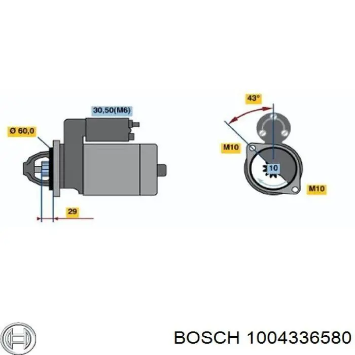 1 004 336 580 Bosch uchwyt szczotki rozrusznika