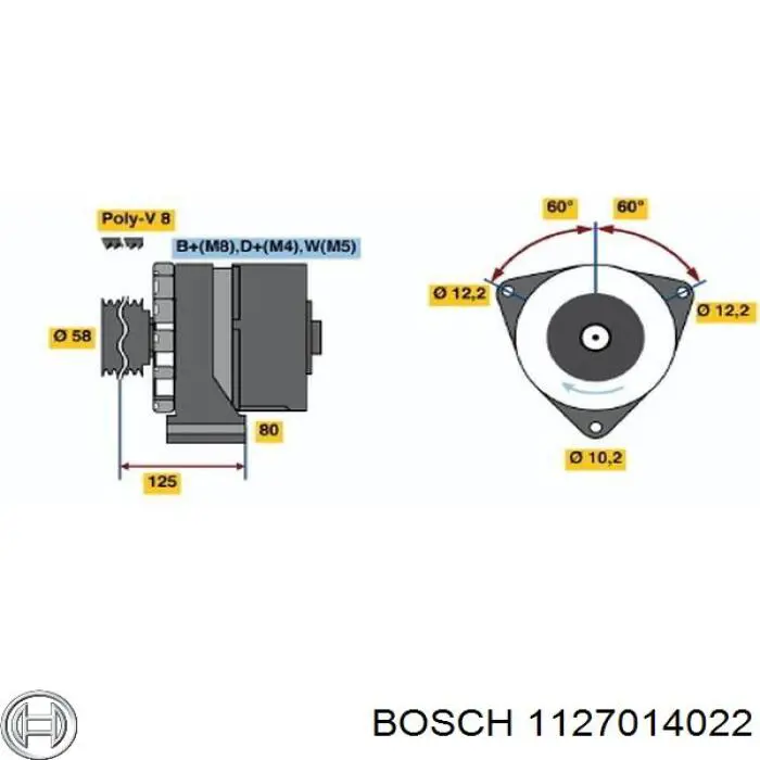 Szczotka alternatora 1127014022 Bosch
