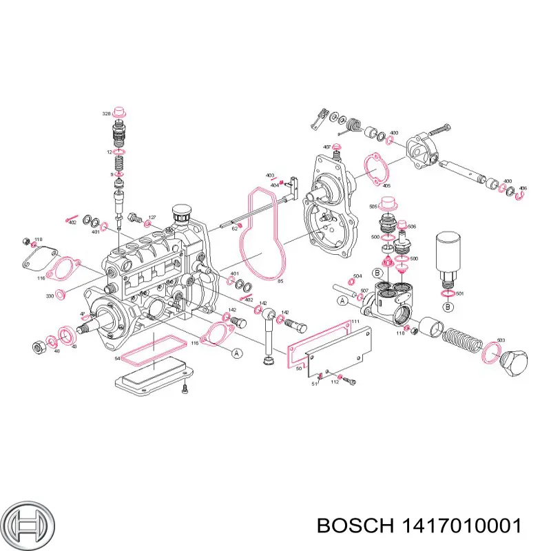 Do koszyka Zestaw naprawczy pompy wtryskowej wysokiego ciśnienia Mercedes Benz Truck TRUCK T1/TN  BM 611